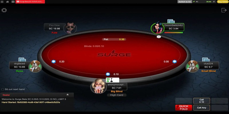 Đấu trường Poker đổi thưởng online